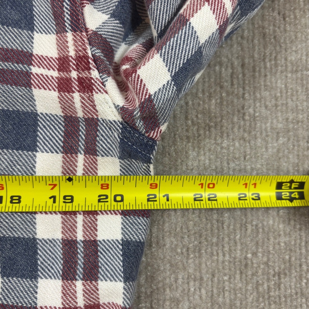 The Normal Brand Mountain Flannel Overshirt Mens Medium-T White Plaid Button Up - Picture 6 of 8